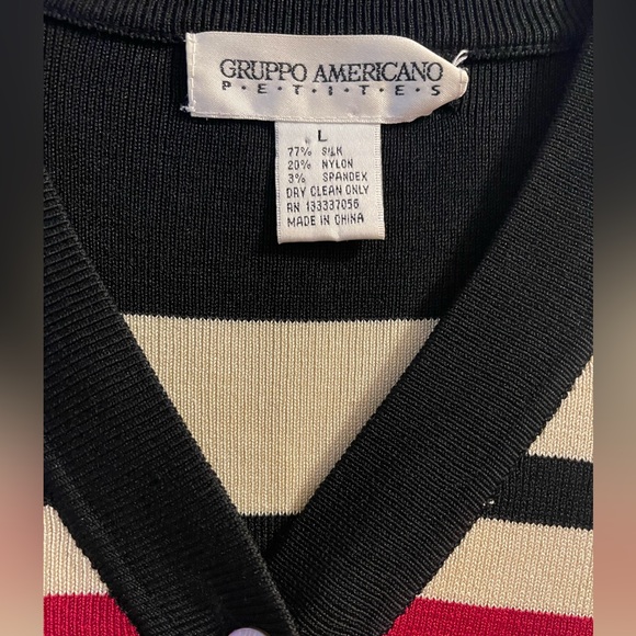 Gruppo Americano Striped Silk blend Cardigan in large - Picture 7 of 10